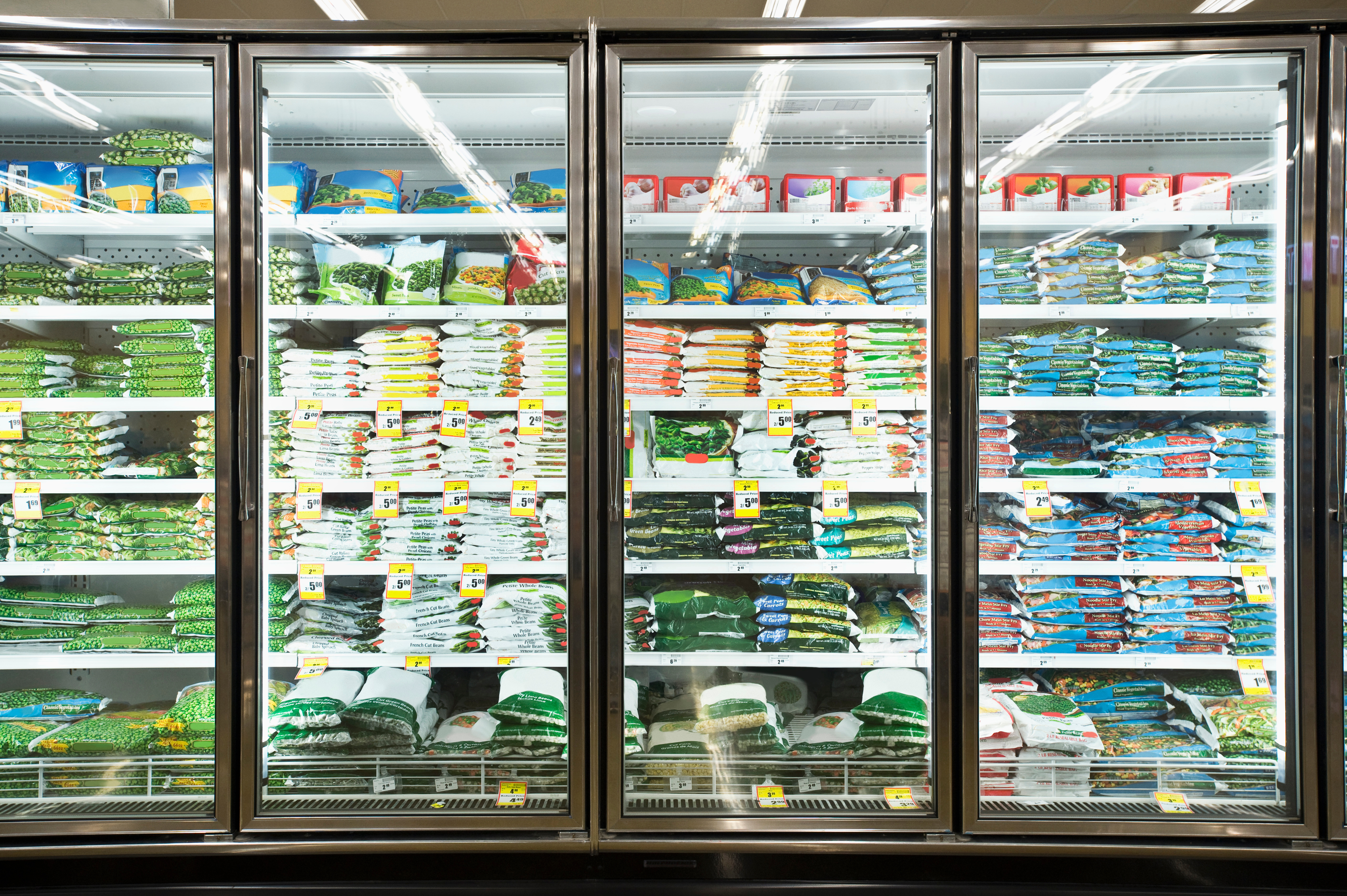 Frozen section of grocery store